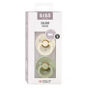 BIBS Colour 2-pak Rund - Ivory/Sage-sutter-Bibs-Ollifant.dk