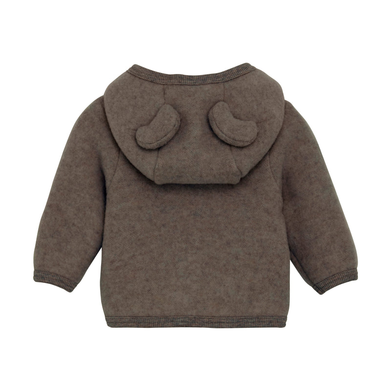 Huttelihut Jakke Ears Wool Fleece - Brown Melange-Jakke-Huttelihut-Ollifant.dk