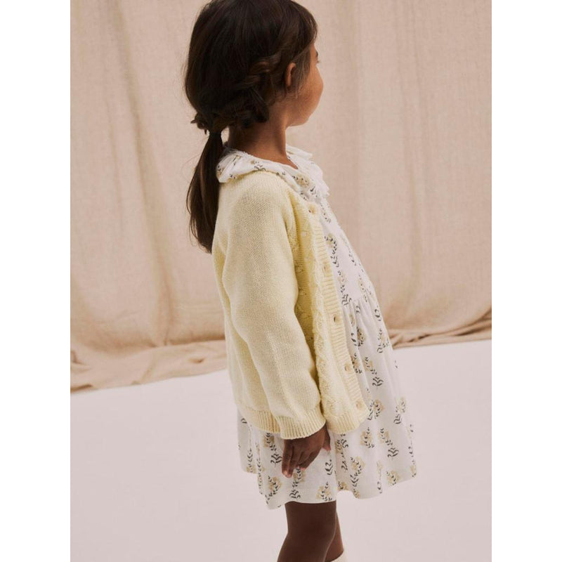 Lil' Atelier kjole Rib - Coconut Milk/Yellow Flower-Kjole-Lil'Atelier-Ollifant.dk