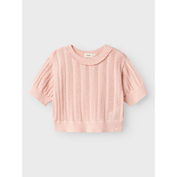 Lil'Atelier SS løs strik FARIA - Peach whip-Bluser-Lil'Atelier-Ollifant.dk