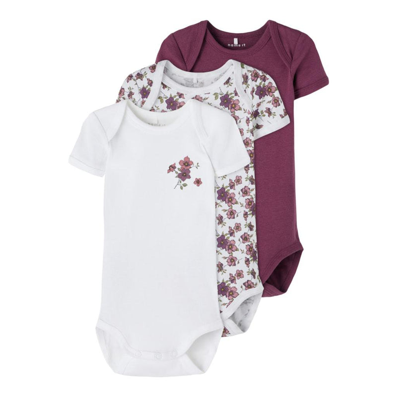 Name it 3pak kortærmet body - Prune/Purple-Body-Name it-68-Ollifant.dk