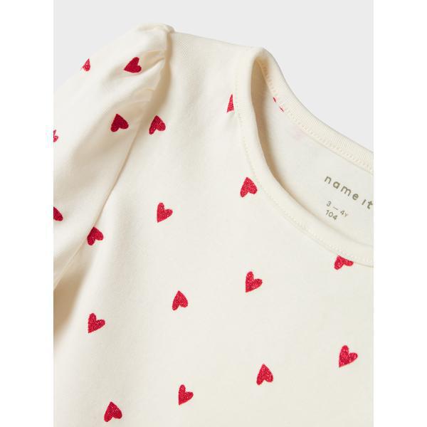 Name it bluse HEART - Cloud dancer-Bluser-Name it-Ollifant.dk