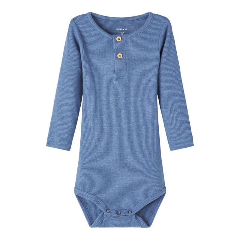 Name it Rib body - Bijou Blue MELANGE-body-Name it-74-Ollifant.dk