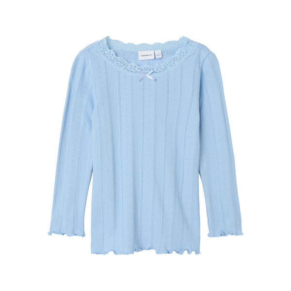 Name it Slim Top FREDA - Chambray Blue-Bluser-Name it-Ollifant.dk