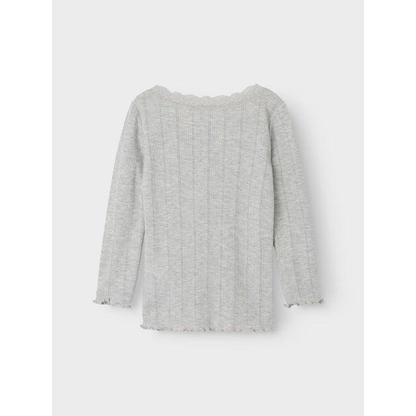 Name it Slim Top FREDA - Grey Melange-Bluser-Name it-Ollifant.dk