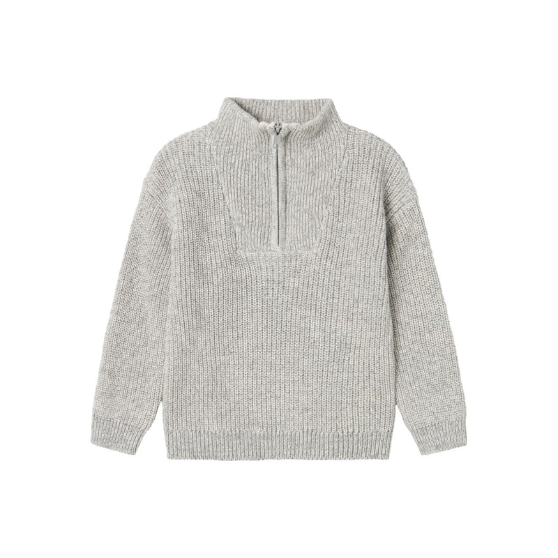 Name it Sweater strik SAFALLE - Grey Melange-Sweater-Name it-Ollifant.dk